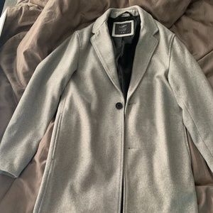 Pull & Bear Men's Long  Coat with Black Buttons | Small